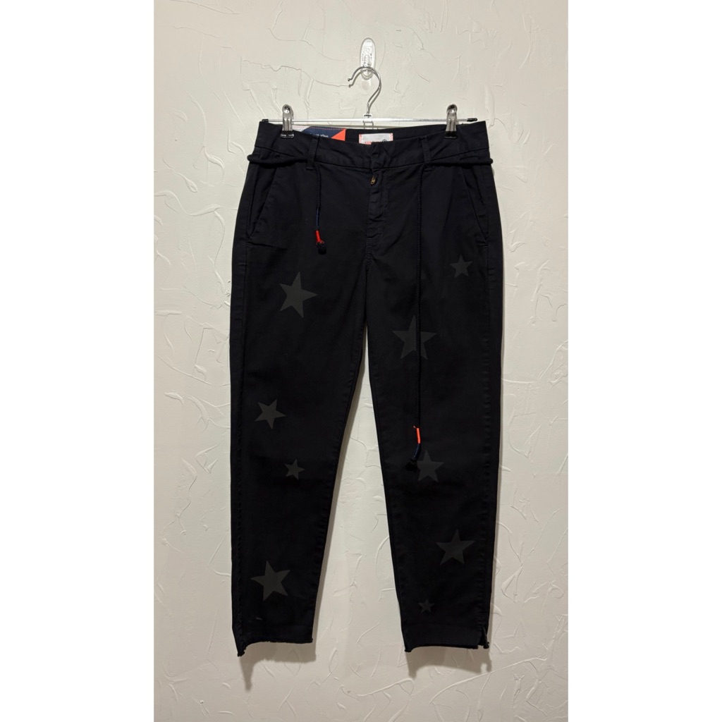Nwt Sundry “La Fete” Black Star Print Cropped Length Pants (Size 25)